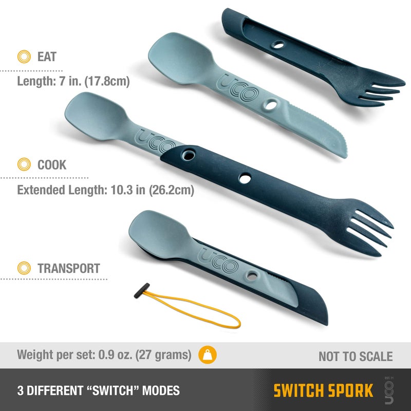 UCO 2-Piece Switch Spork Camping Spoon-Fork-Knife Utensil - Image 2